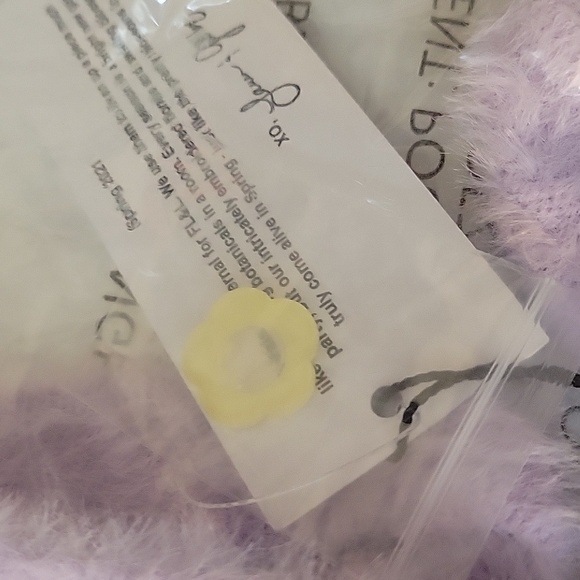 For Love & Lemons Devon Fuzzy Knit Crop Top in Lavender•M - Picture 7 of 7